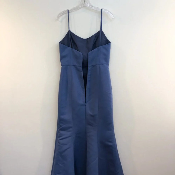 BHLDN Amsale Moe Strappy Dusk Blue Slim Mermaid Bridesmaids Formal Maxi Dress 6 - Picture 4 of 8